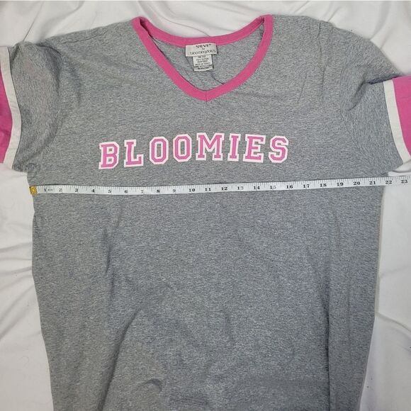 VINTAGE 90s gray Bloomies spellout long sleeve tunic top sleep shirt L‎ - Picture 9 of 10